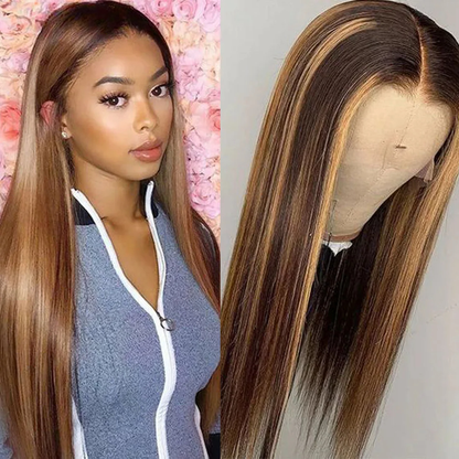 Straight Ombre Honey Blonde Lace Front Wig