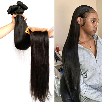 Silky Straight Remy Natural Color Brazilian Weave Hair