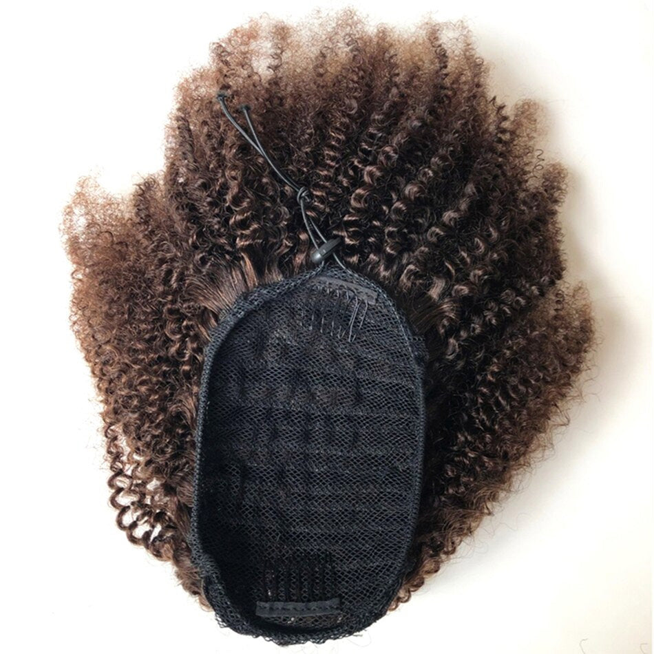 Afro Kinky Curly Ponytail Remy Brazilian Hair