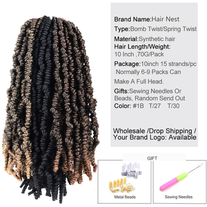 Twist Faux Curly Locs Braids Afro Kinky Hair Extension