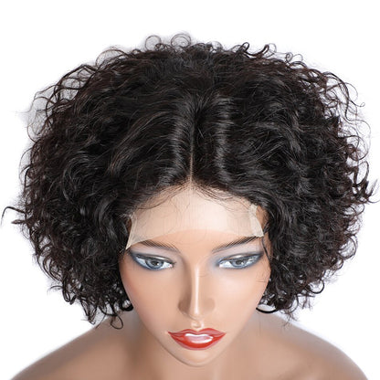 Short Curly Bob Wig with a Pixie Cut