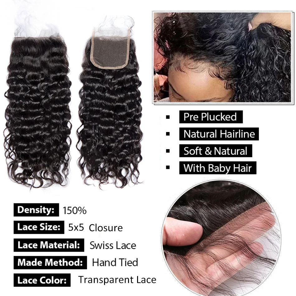Human Hair Bundles with Closure Remy Extensions
