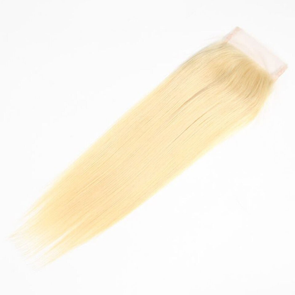 Straight Blonde Lace Closure Brazilian Human Hair