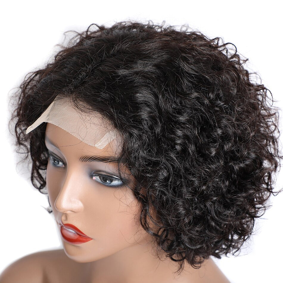 Short Curly Bob Wig with a Pixie Cut