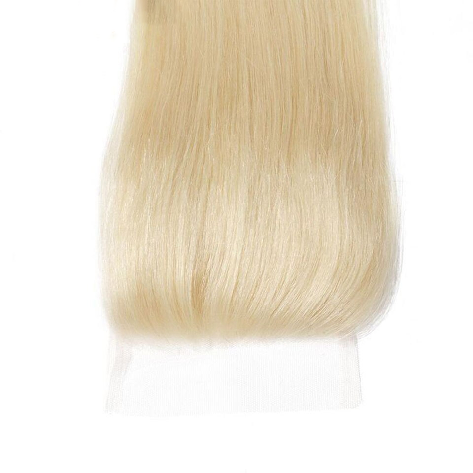 Straight Blonde Lace Closure Brazilian Human Hair