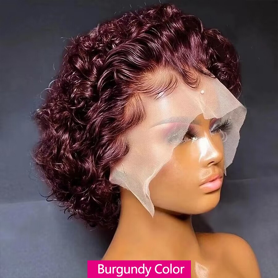 Curly Pixie Cut Human Hair Wigs for Women
