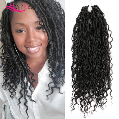 Faux Locs Crochet with Curly Ends Hair Extensions
