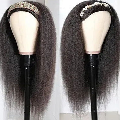 Yaki Straight Headband Human Hair Wigs Brazilian