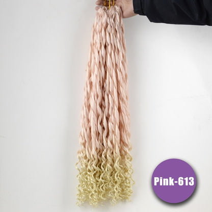 Curly Braids Afro Curl Ombre Synthetic Natural Blonde Crochet Braids