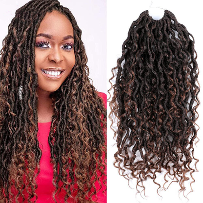 Faux Locs Wavy Crochet With Curly Hair Synthetic Braiding Hair Extension