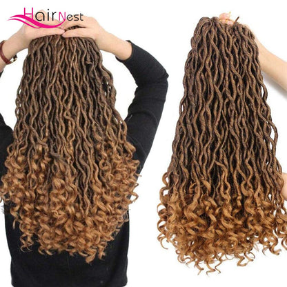 Faux Locs Curly Ends Short Wavy Hair Extensions
