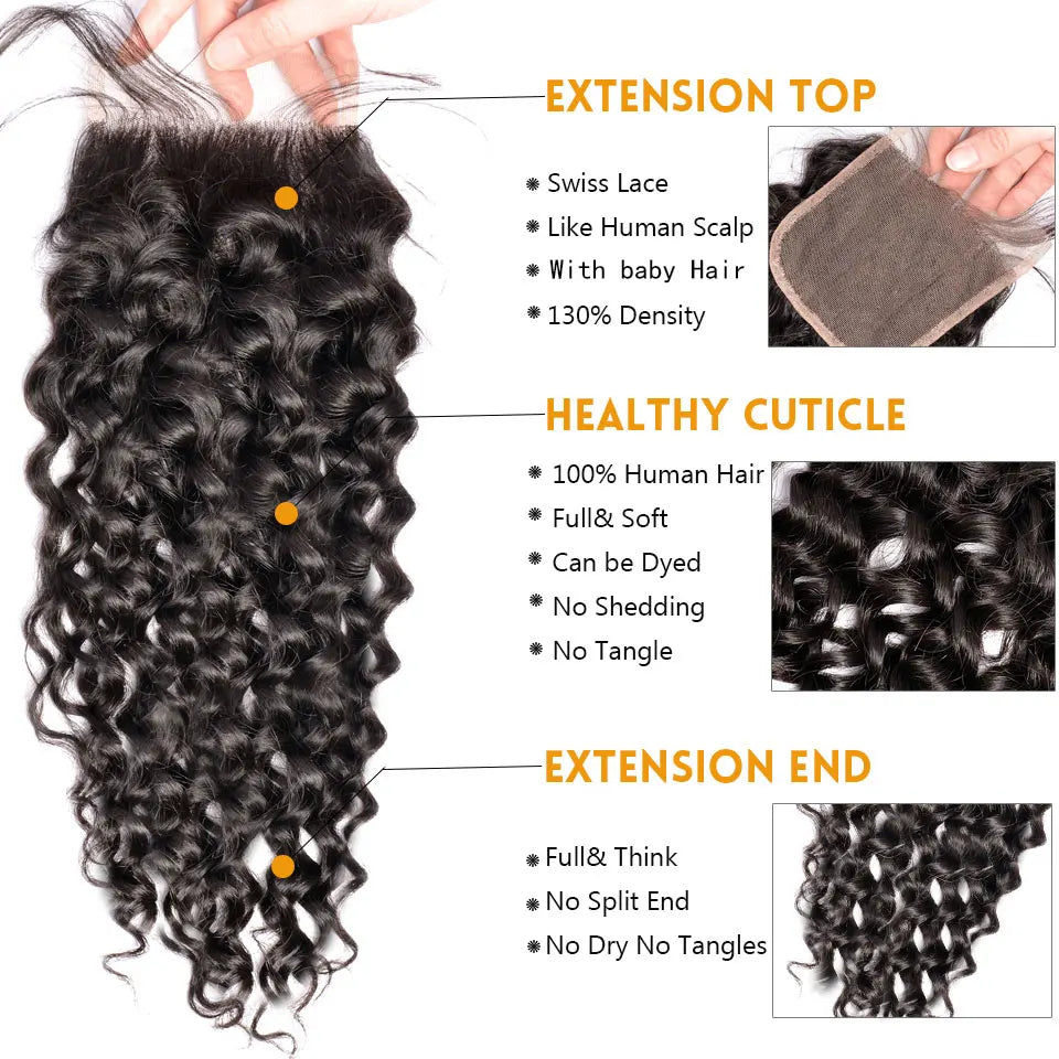 Non Remy Lace Closure Human Hair