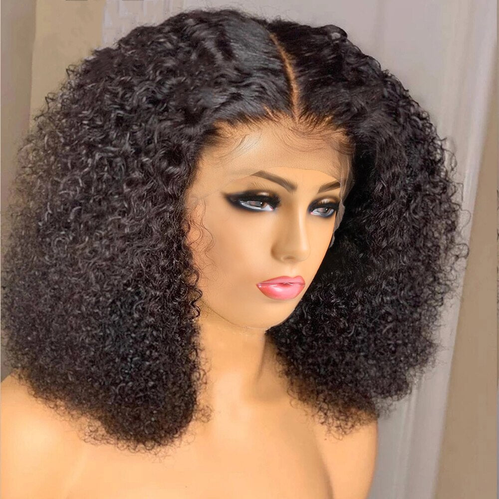 Afro kinky Curly Human Hair Wig