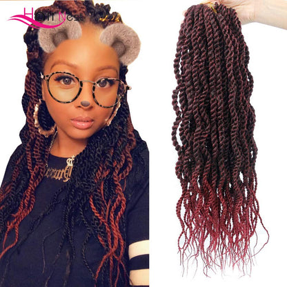 Curly Senegalese Twist Crochet Braids Wavy Hair Extensions