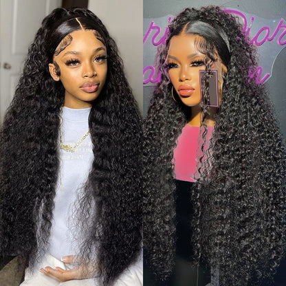 Deep Wave Lace Frontal Wig Curly Human Hair Wigs
