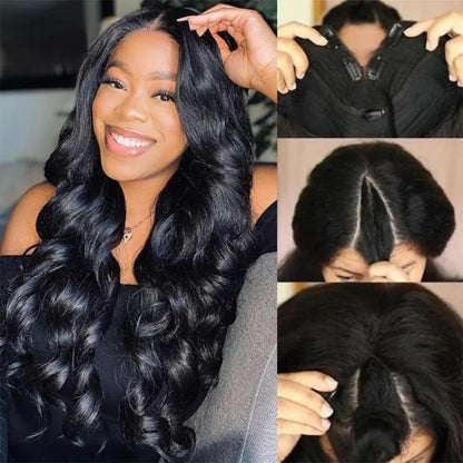 Body Wave V Part Human Hair No Leave Out Side Part Glueless