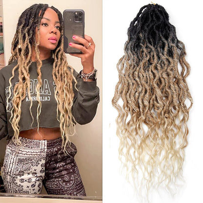 Silky Pre-Looped Crochet Braids With Curly Ends For Locs