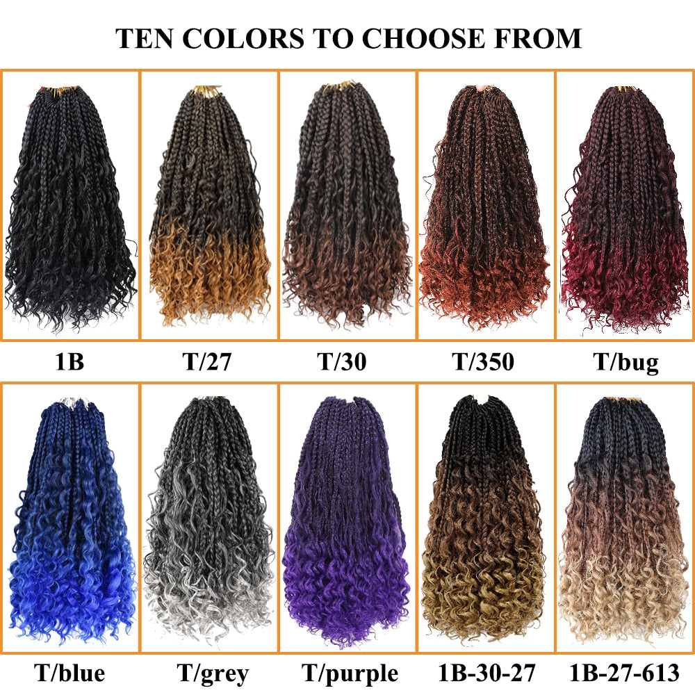 Crochet Hair Box Braids With Curly Ends