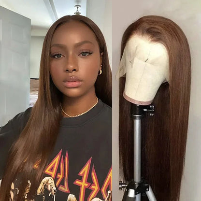 HD Glueless Straight Lace Frontal Closure Human Hair Wig
