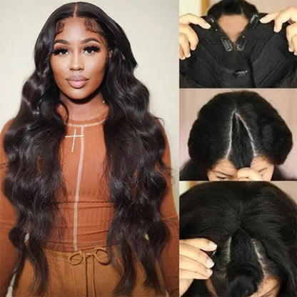 Body Wave V Part Human Hair No Leave Out Side Part Glueless