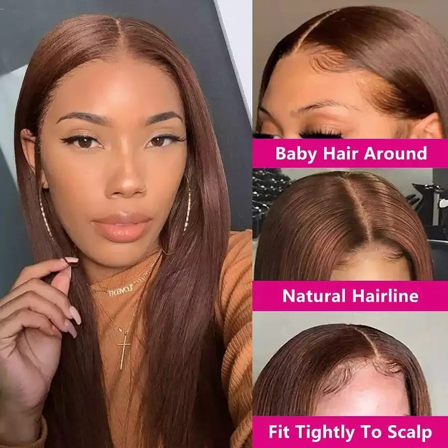 Chocolates Brown 13X6 Lace Frontal Wigs Human Hair
