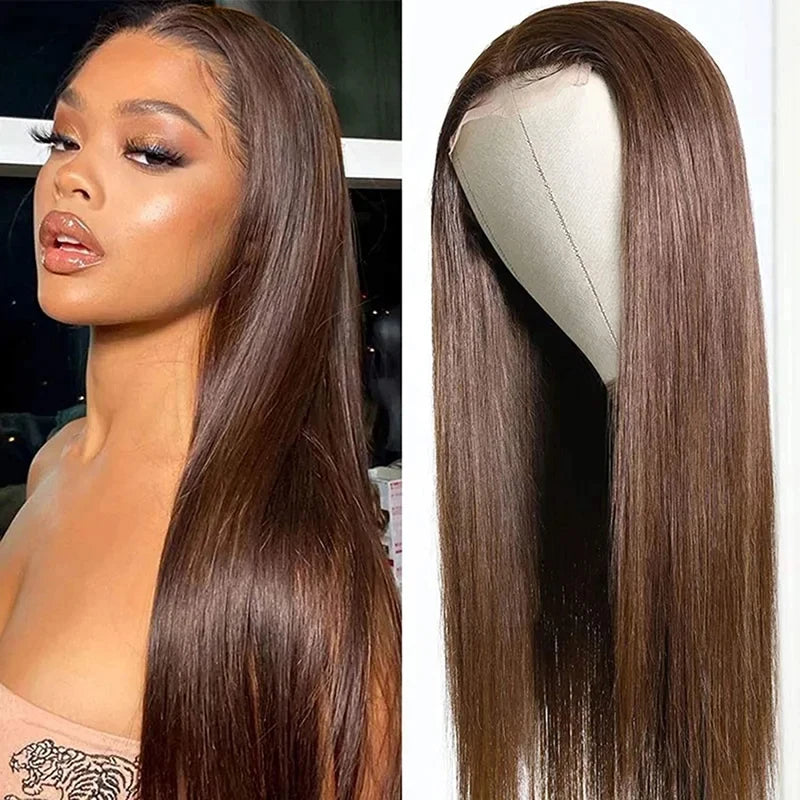 HD Glueless Straight Lace Frontal Closure Human Hair Wig
