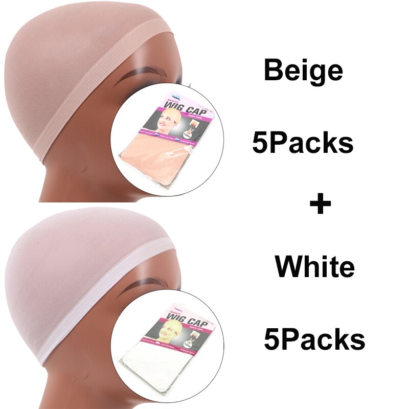 Packs Beige Black Brown Wig Cap