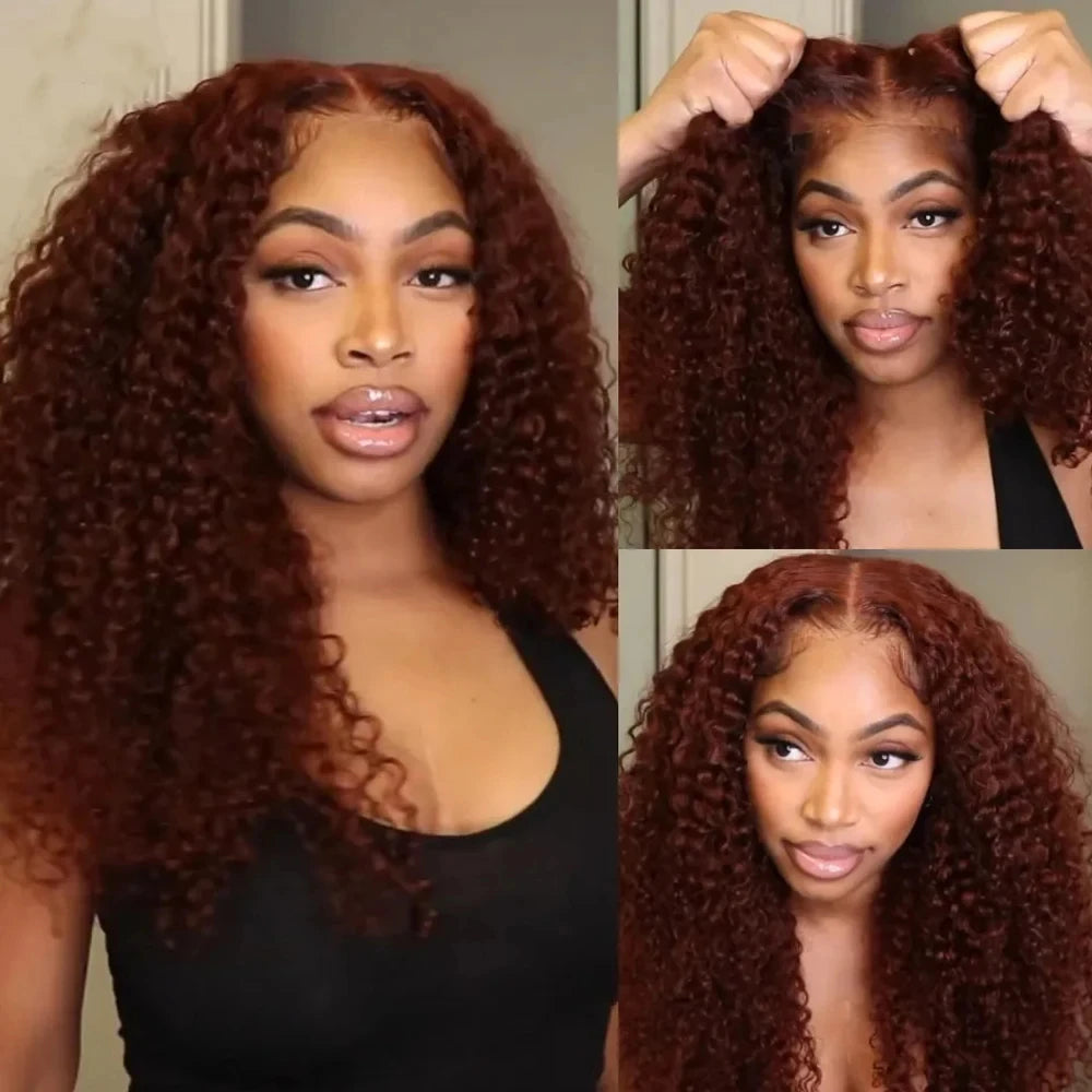 Kinky Curly HD Transparent Deep Wave Frontal Wigs