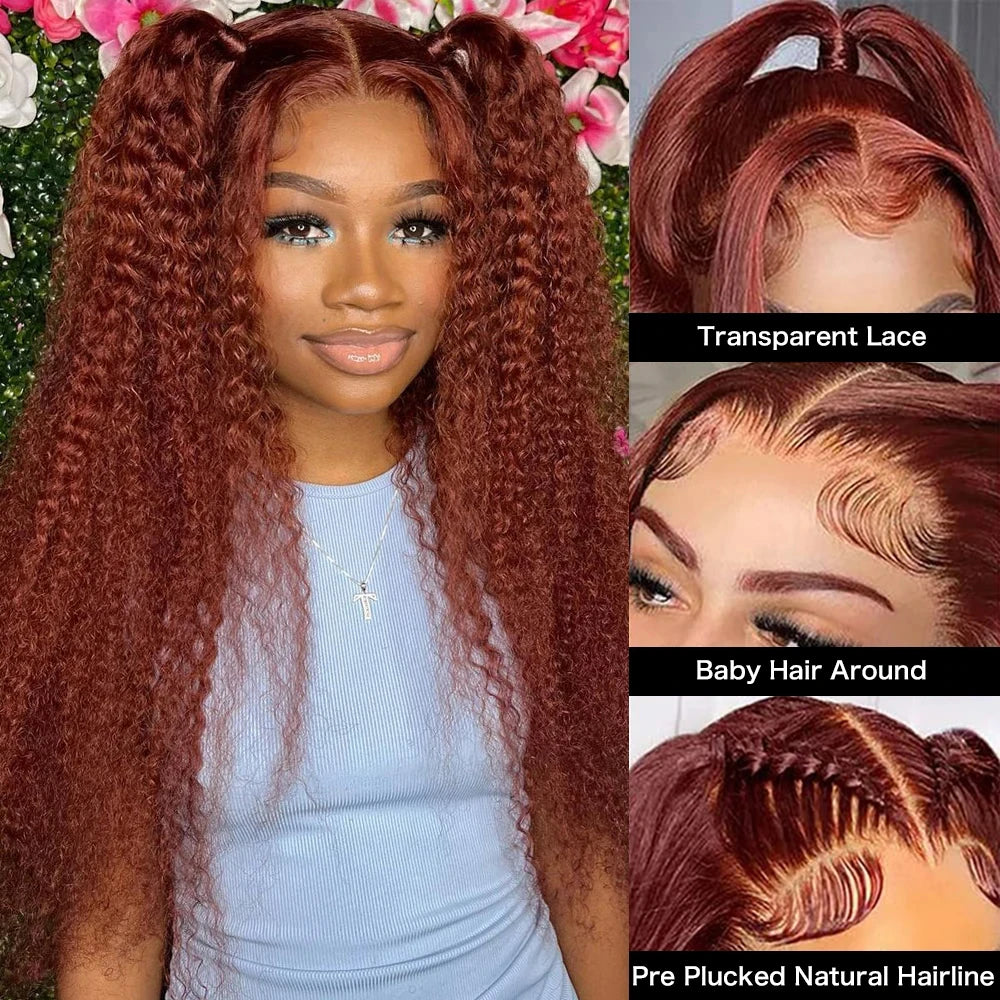 Kinky Curly HD Transparent Deep Wave Frontal Wigs
