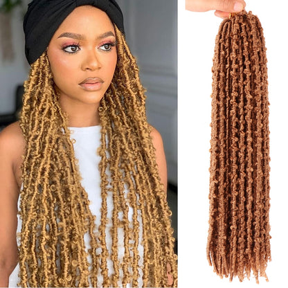 Crochet hair with synthetic butterfly locs